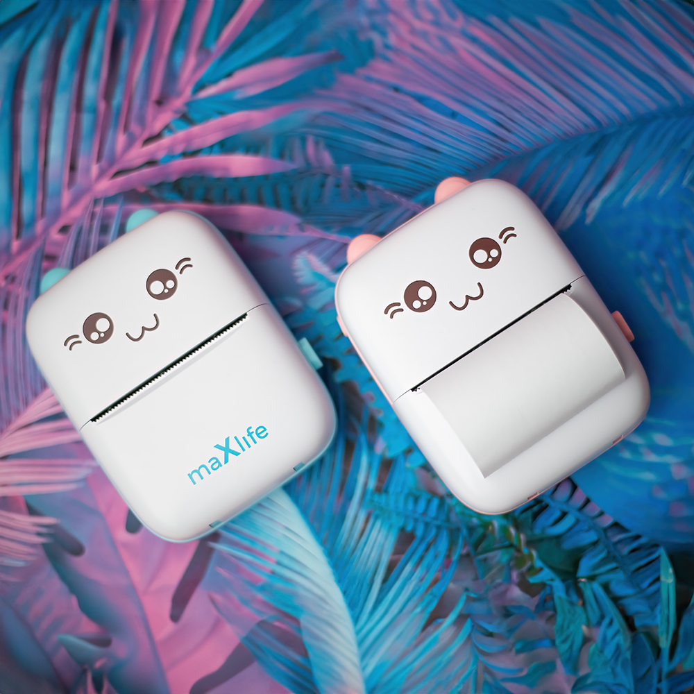 Mini Thermal Sticker Printer Maxlife BT MXTP-100 for Photos & Notes, Pink (3)