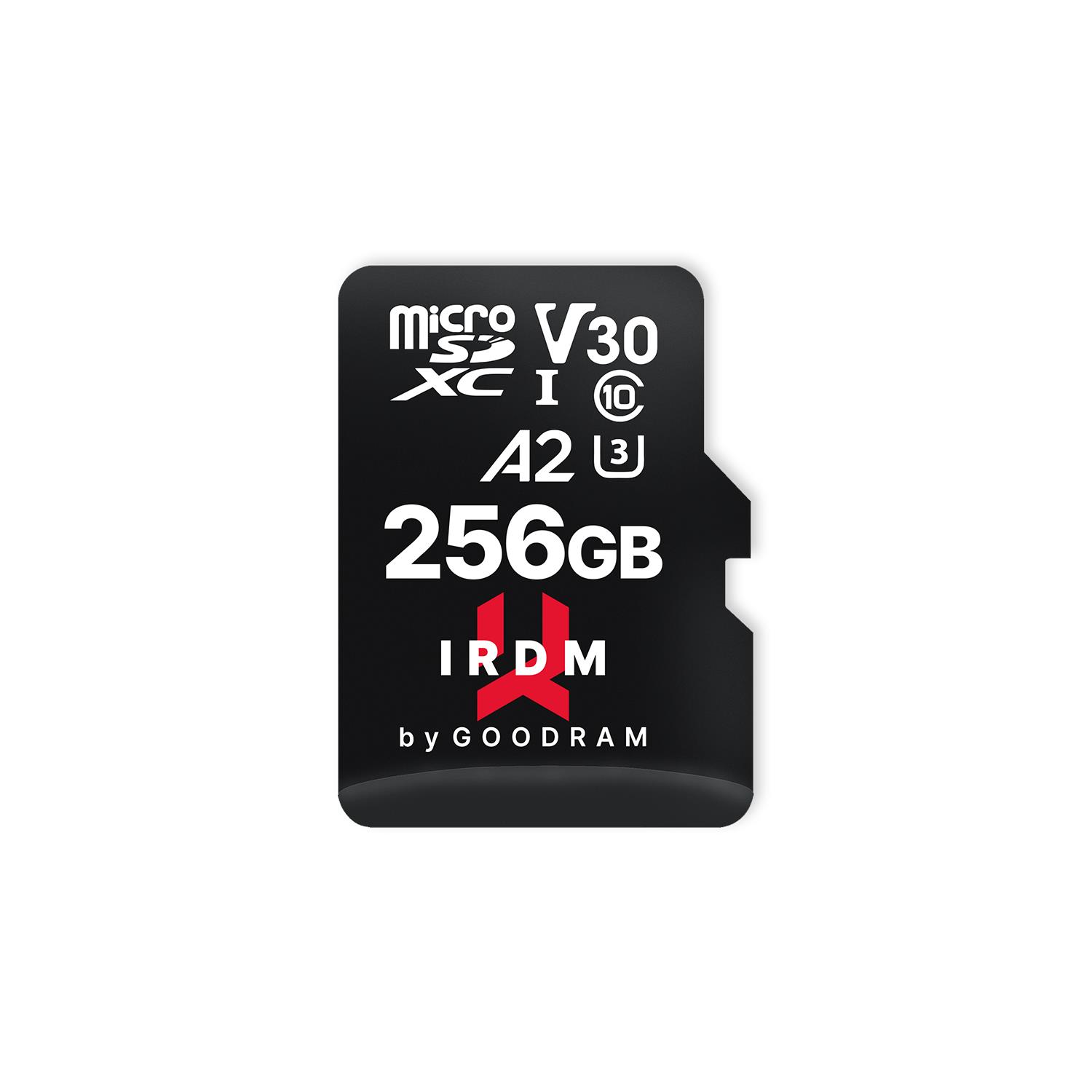 GoodRam IRDM 256GB microSD Card UHS-I U3 V30 with Adapter
