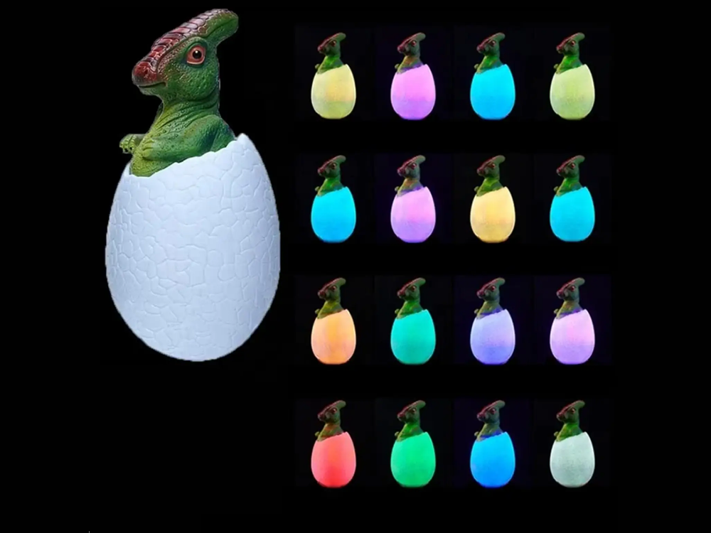 Dinosaur Egg RGB LED Night Light for Kids