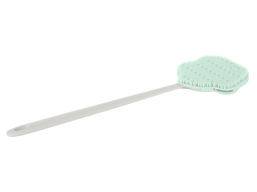 Silicone Body and Back Bath Brush with Long Handle, Green