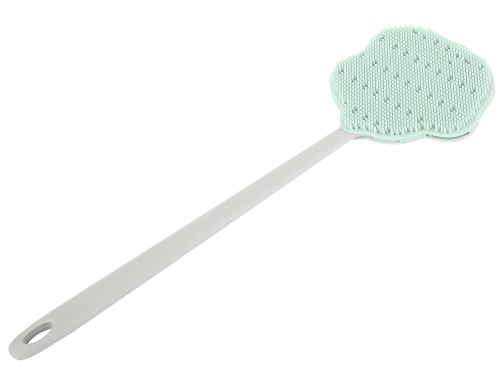 Silicone Body and Back Bath Brush with Long Handle, Green