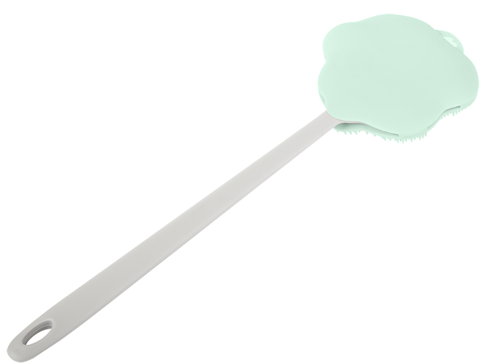 Silicone Body and Back Bath Brush with Long Handle, Green
