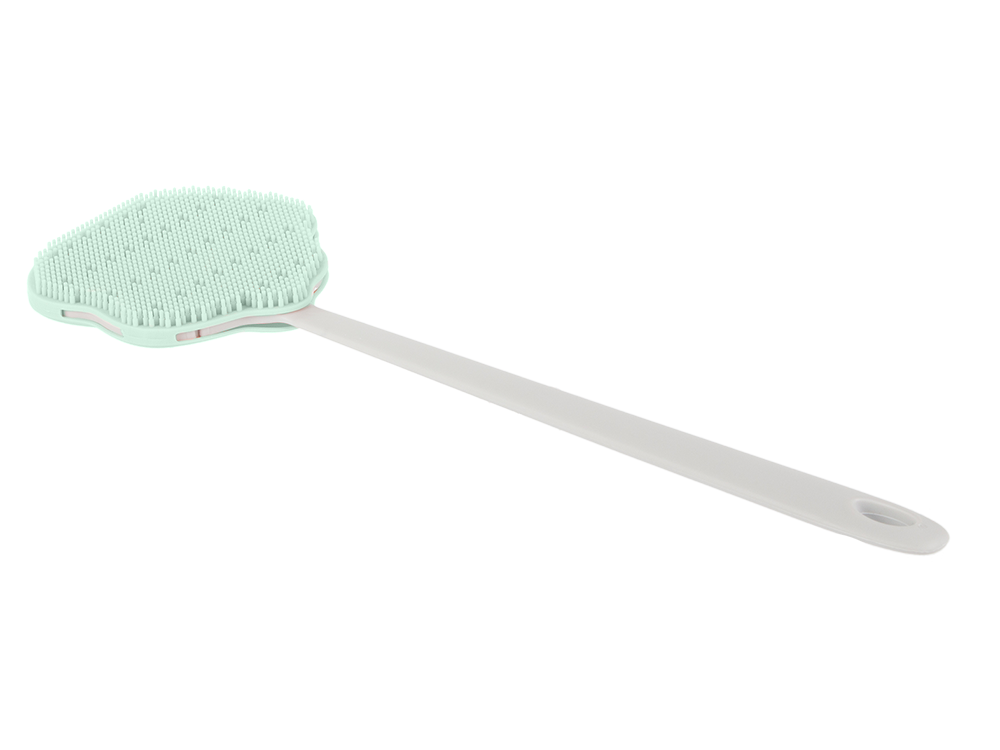 Silicone Body and Back Bath Brush with Long Handle, Green