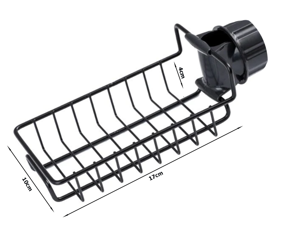 Steel Kitchen Dish Sponge Sink Organiser with Steel Tap Shelf