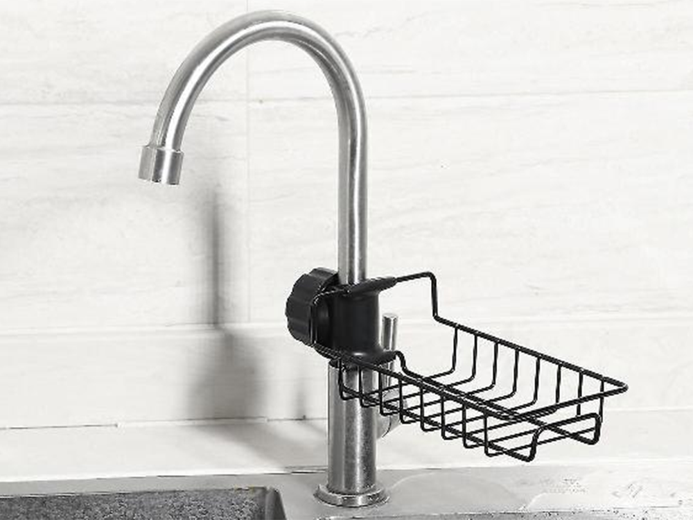 Steel Kitchen Dish Sponge Sink Organiser with Steel Tap Shelf