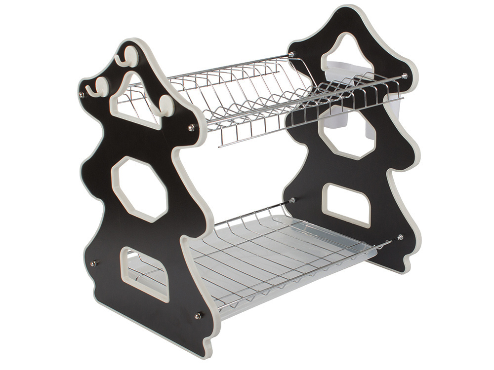 2-Tier Christmas Dish Drying Rack with Tray (6)