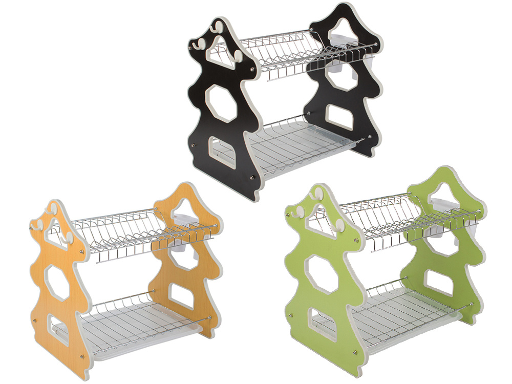 2-Tier Christmas Dish Drying Rack with Tray (8)