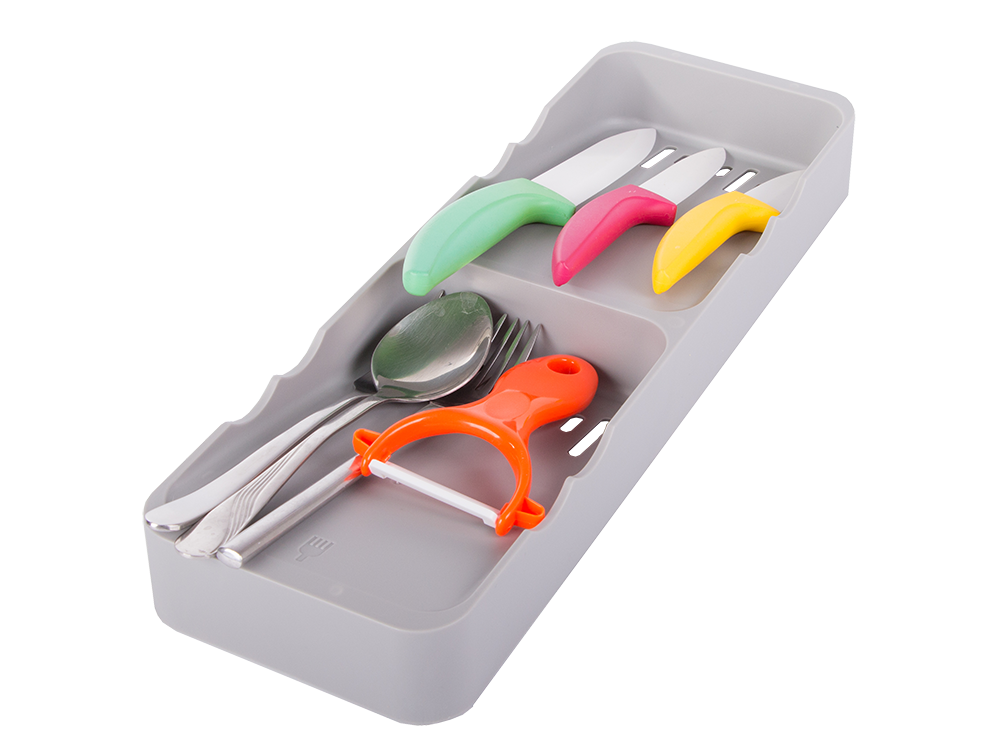 Kitchen Cutlery Drawer Organizer, Grey