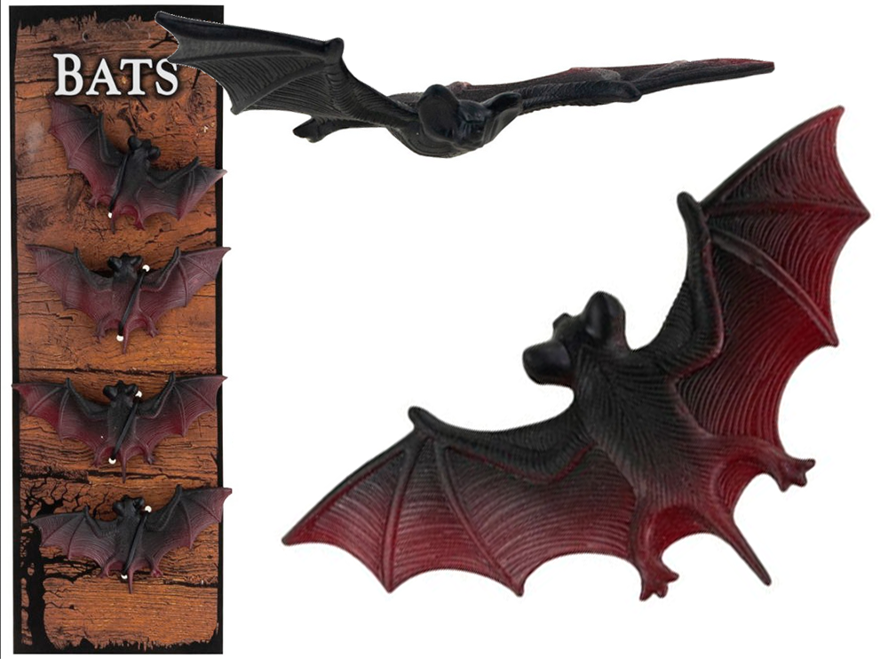 Halloween Bat Decoration, Set of 4, Brown-Black