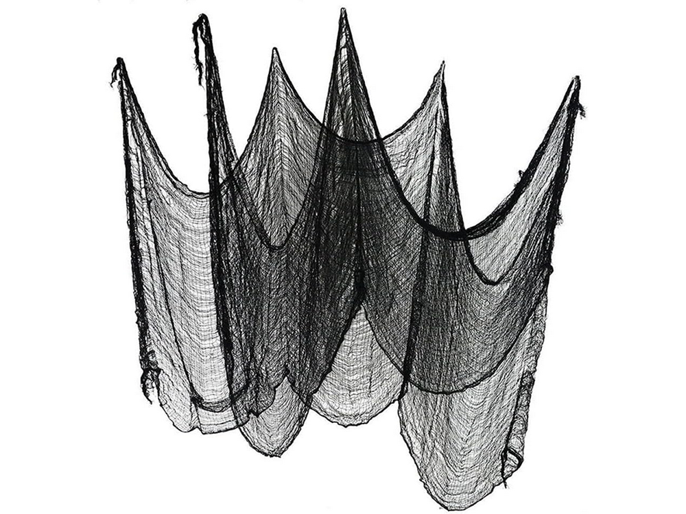 Artificial Large Black Spider Web Halloween Decoration 2 Pieces