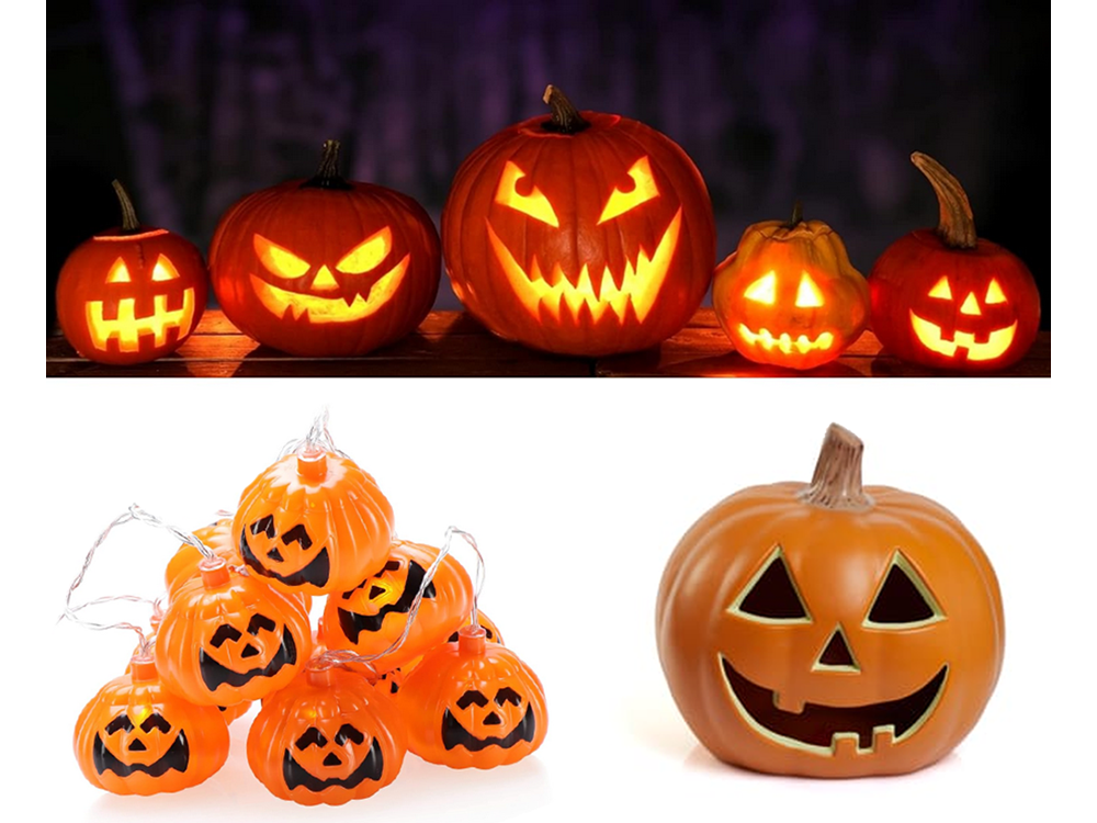 Lights 10 Led Hanging Pumpkins Halloween 200Cm Glowing Decoration Pumpkin