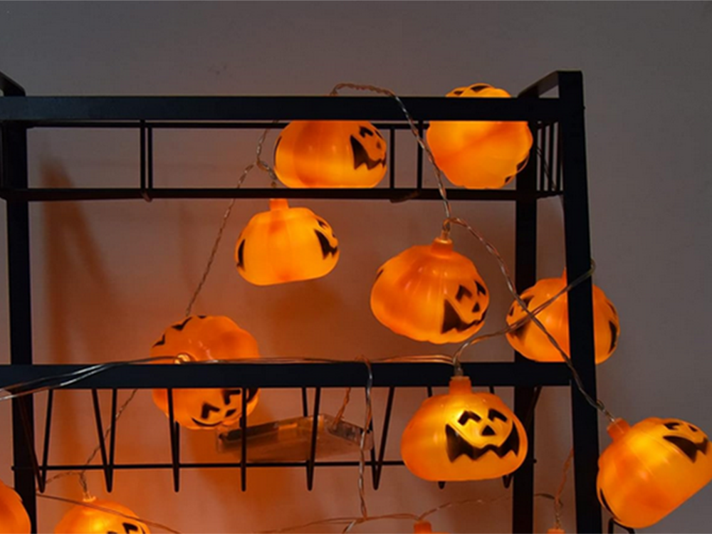 Lights 10 Led Hanging Pumpkins Halloween 200Cm Glowing Decoration Pumpkin