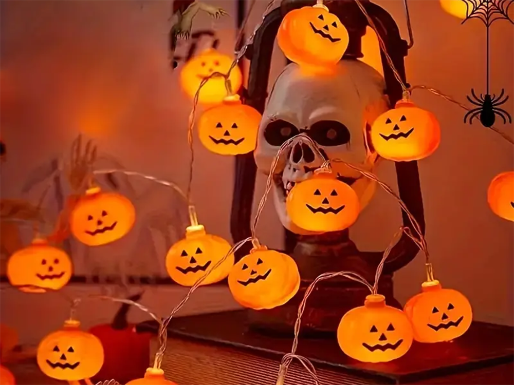Pumpkin Lights 10 Led Hanging Halloween 200Cm Luminous Decoration Pumpkin