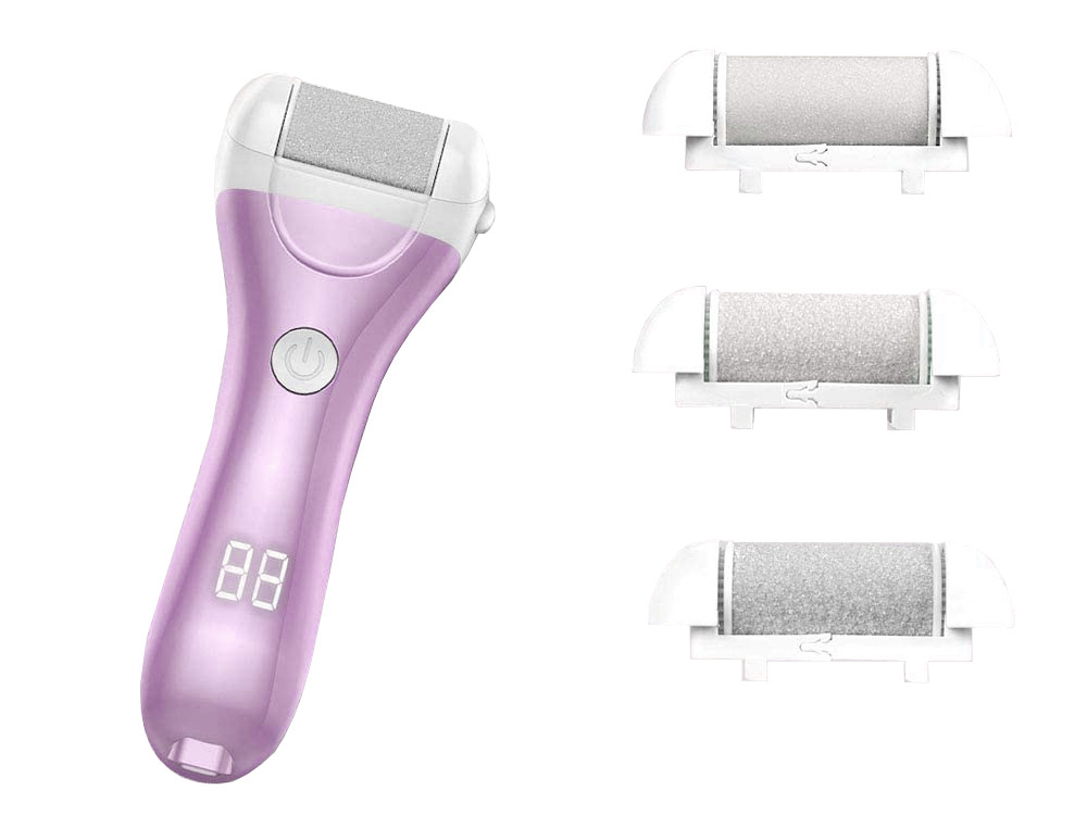 Electric Heel File Pumice Stone Cutter Set 3 Rollers Lcd (0)