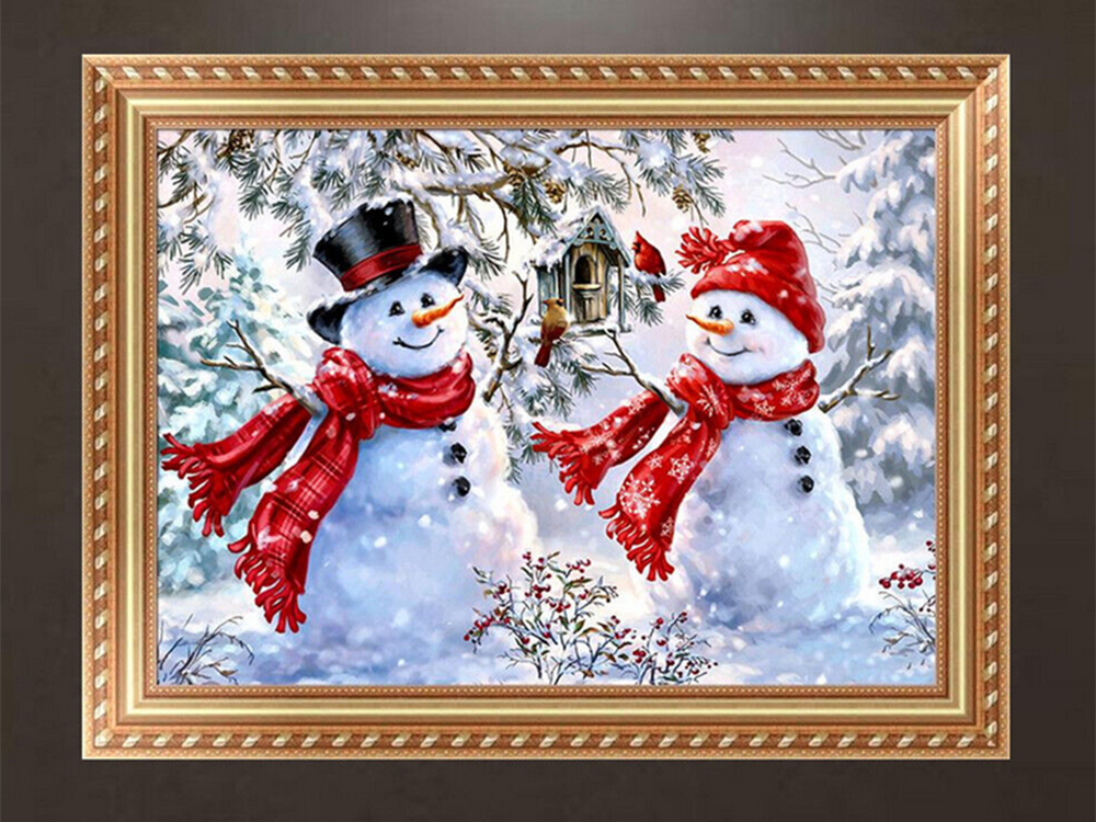 Diamond Painting Kit Snowman 5D, 30x40 cm
