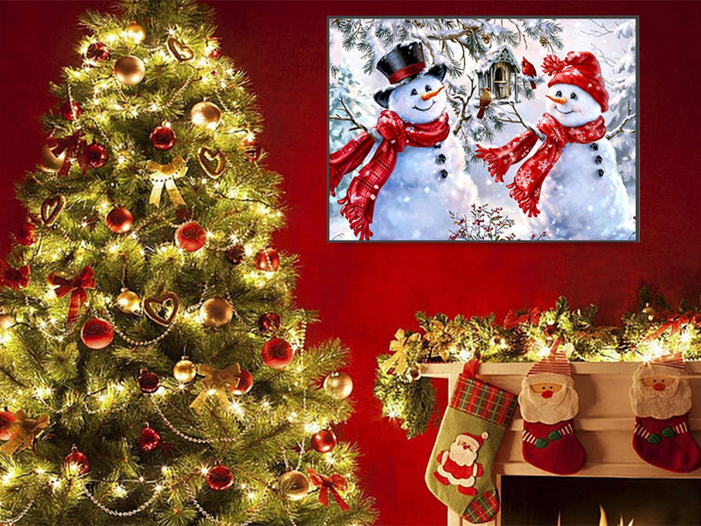Diamond Painting Kit Snowman 5D, 30x40 cm