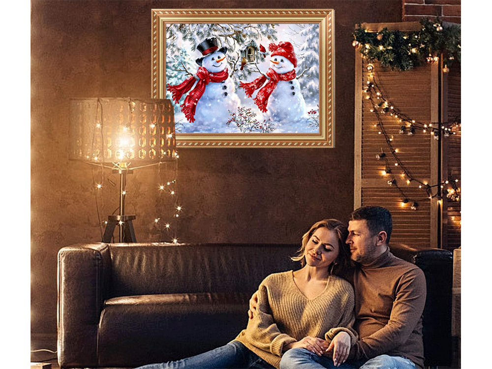 Diamond Painting Kit Snowman 5D, 30x40 cm