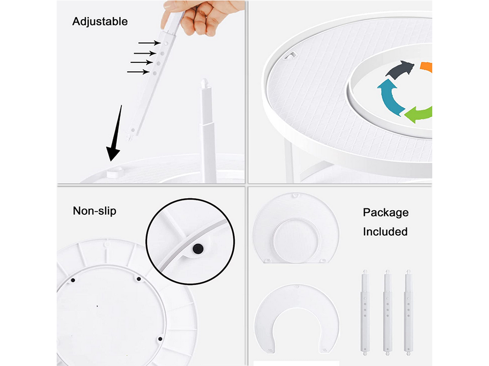 Rotating Spice and Small Items Organizer, Adjustable Height