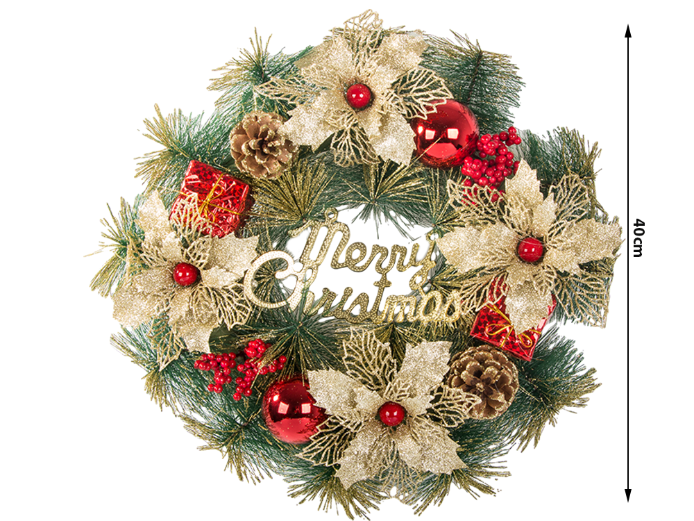 Christmas Wreath with Decorations, 40 cm