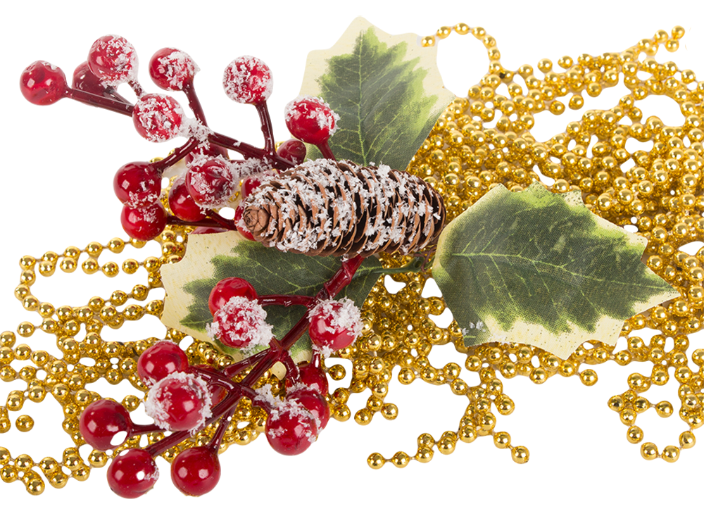 Christmas Decoration with Rowan Berries and Pinecones, 22 cm