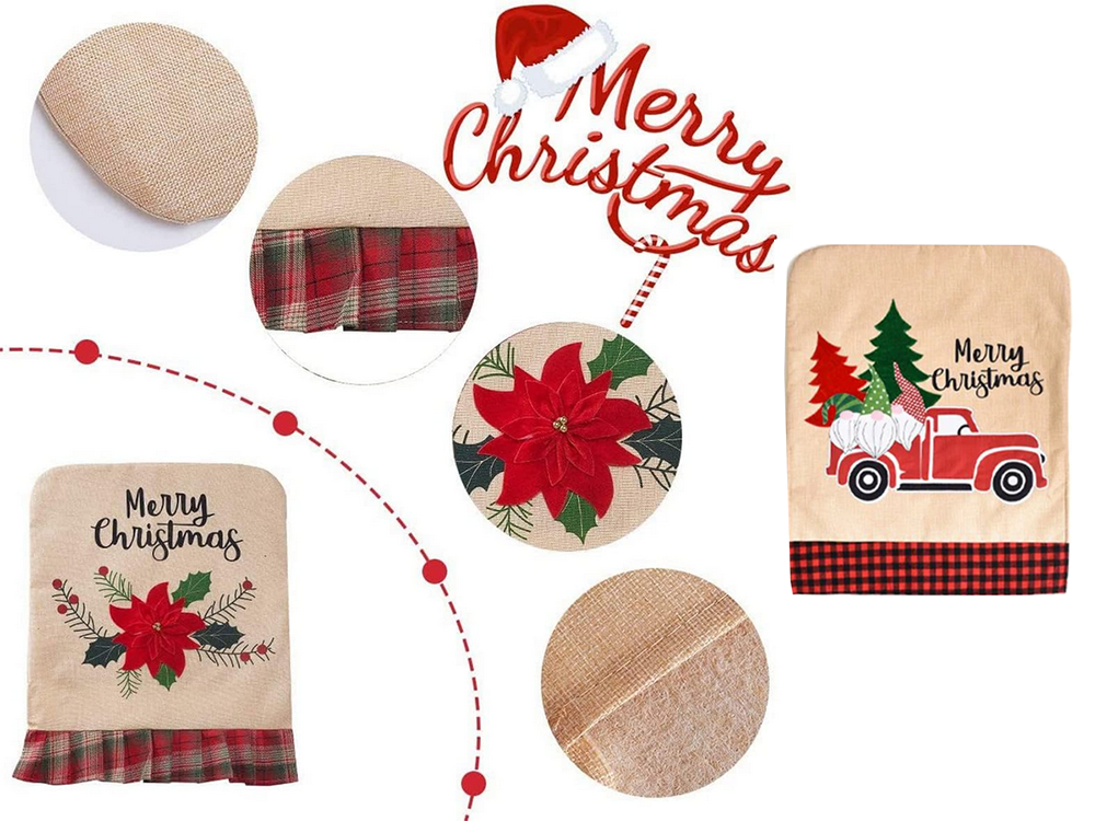 Christmas Chair Back Cover, 51x49 cm, Assorted Designs