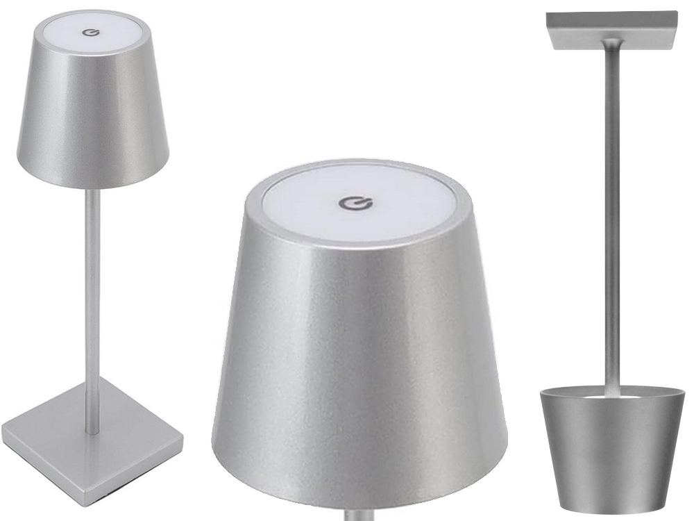 Беспроводная настольная LED лампа, 3 оттенка света, USB-C, белая