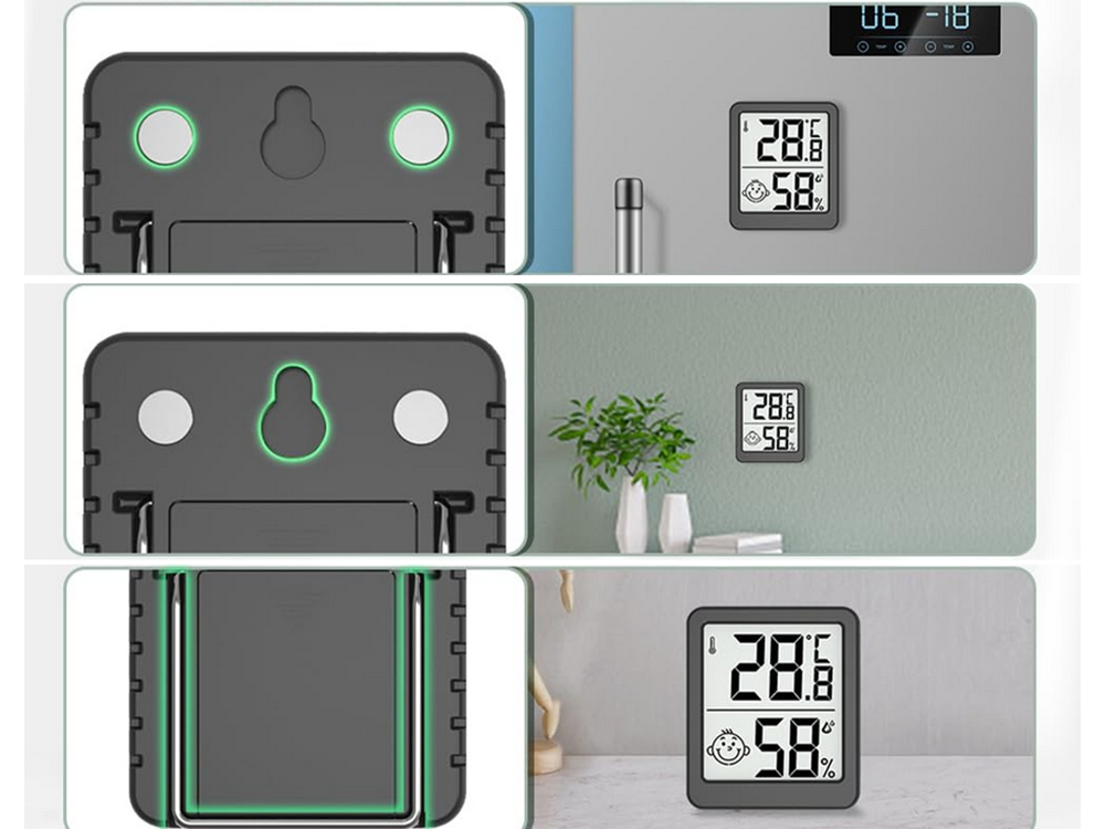 Digital thermometer mini weather station room hygrometer battery magnet