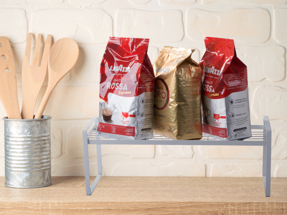 Metal shelf single level kitchen organizer stand white for