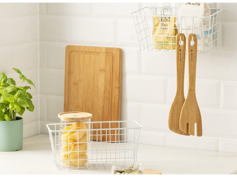 Hanging Metal Basket / Organizer, White