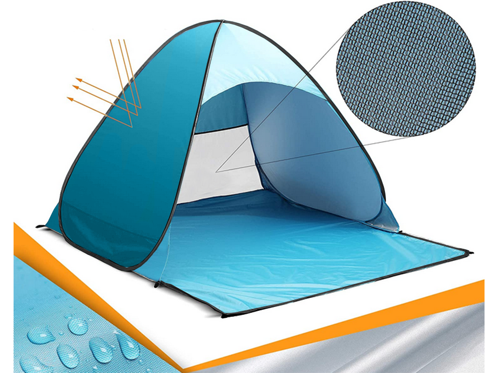 Pop-up Beach Tent with UV Protection, Blue