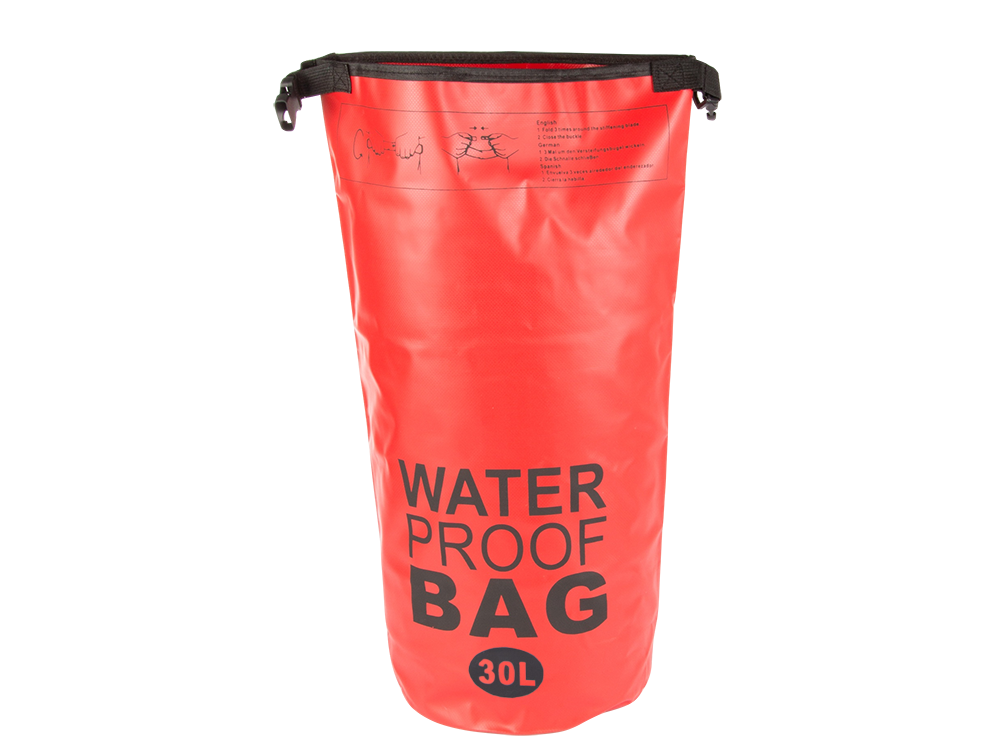 Waterproof Dry Bag / Backpack 30L, Red