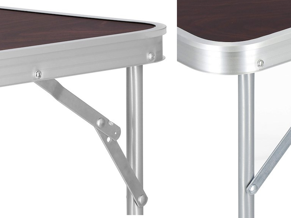 Folding Camping and Garden Table, 70x50 cm, Brown