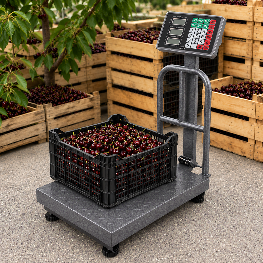 Electronic Platform Scale with Backrest 100kg LCD, Grey