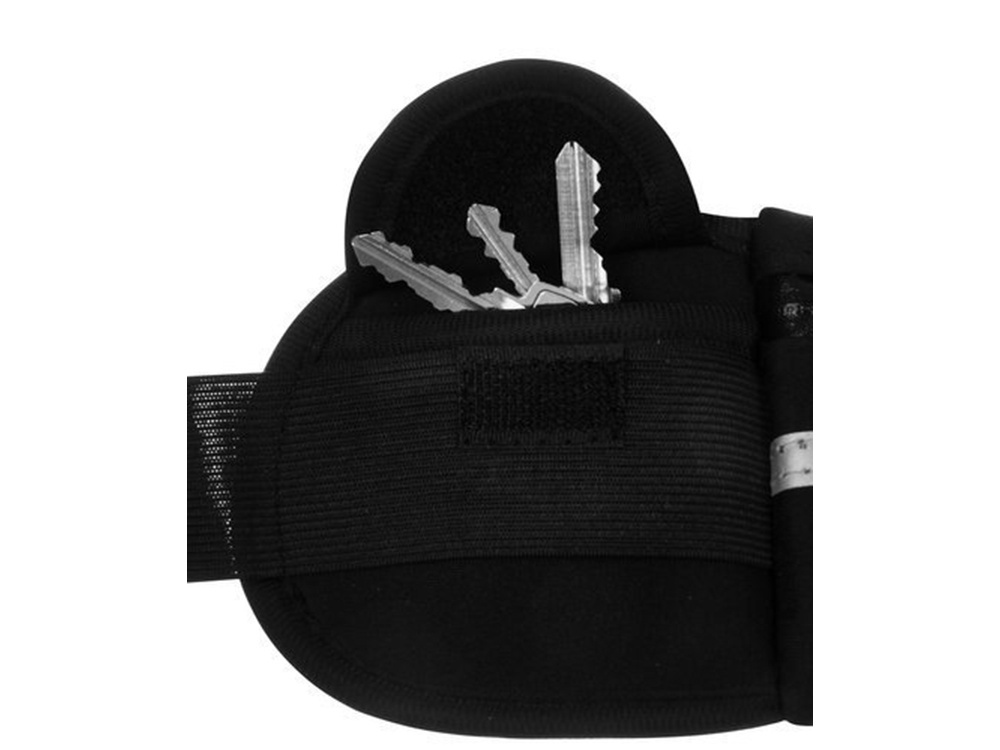 Running belt with pockets, bottle holder and phone compartment, black (3)