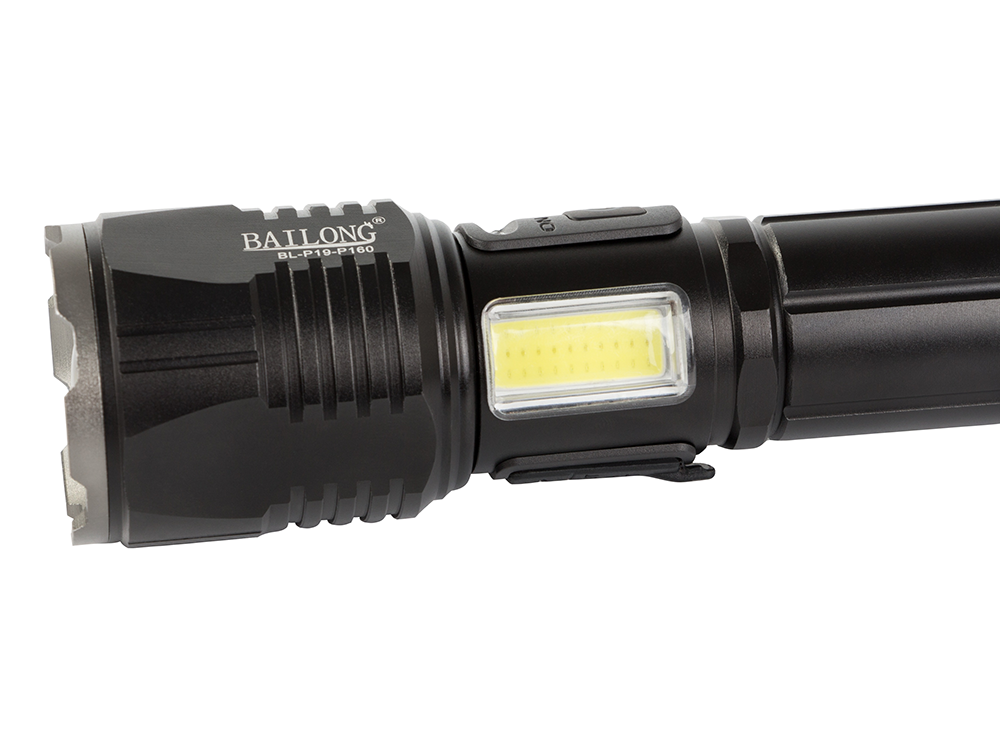 Тактический фонарь Bailong P19 LED CREE XHP160, COB, Power Bank