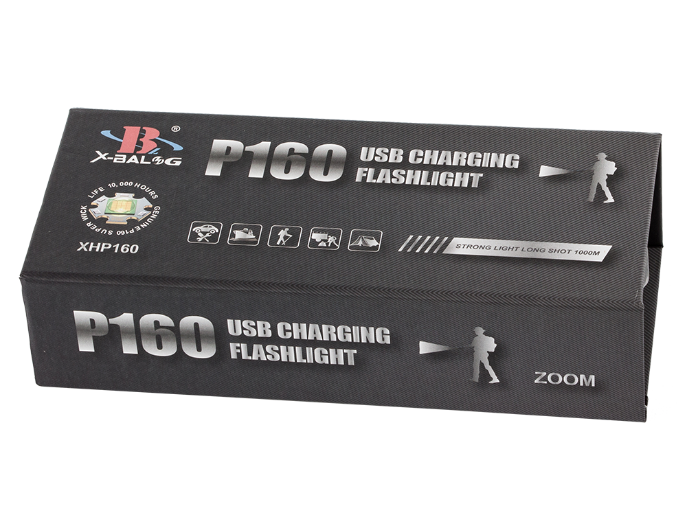 Тактический военный фонарь Bailong P717 с CREE XHP160 LED, Power Bank