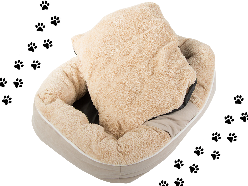 Soft Plush Pet Bed for Dogs and Cats, 60x50 cm, Beige