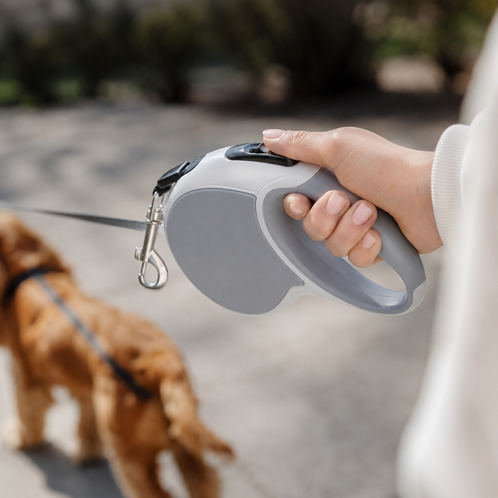 Retractable Dog Leash, 5m, Up to 15kg, Black
