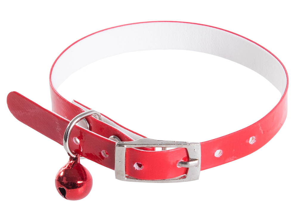 Adjustable collar for dog or cat with bell, 30cm, red/green/purple