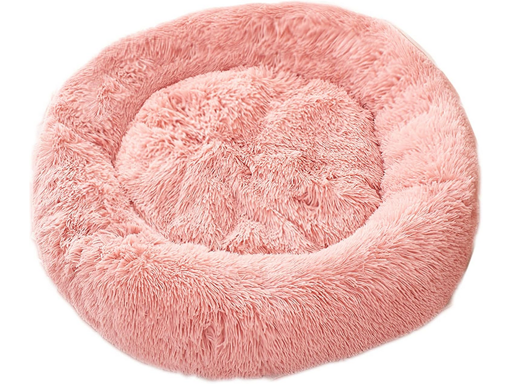 Plush Bed for Dogs and Cats, Soft, 100 cm, Pink