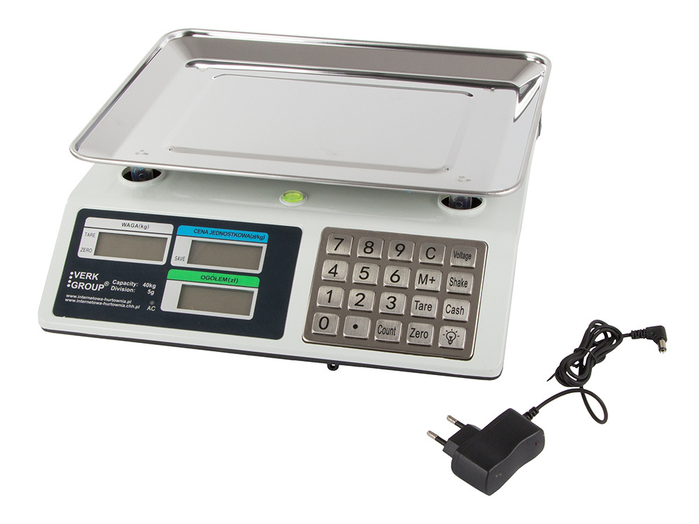 Electronic shop scale with calculator, up to 40kg, precise (1)