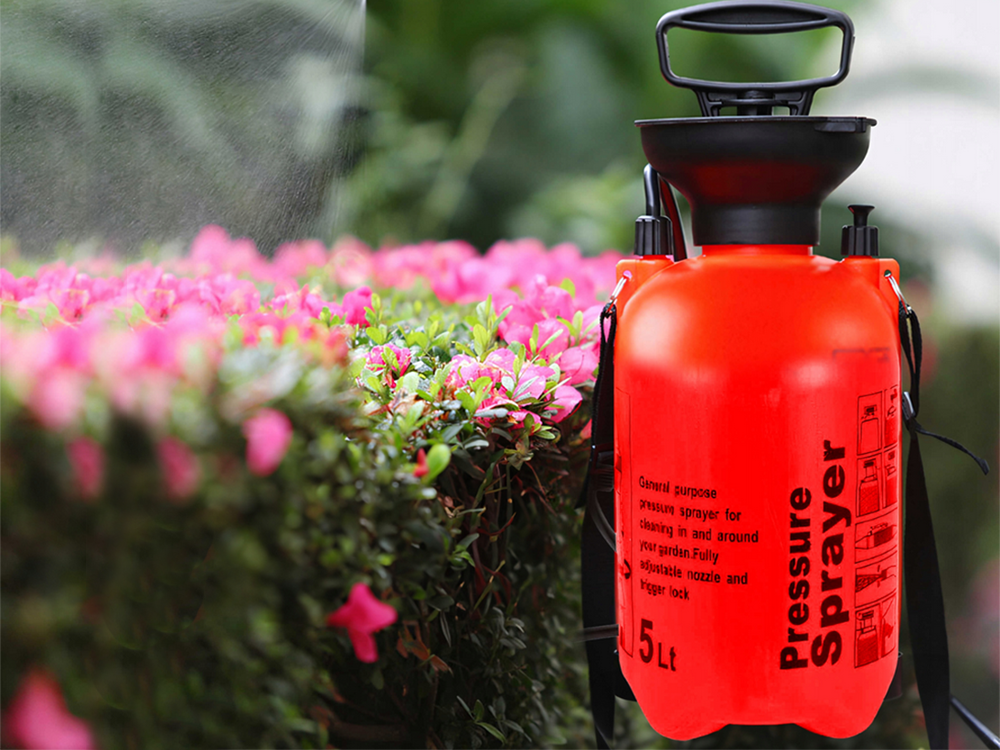 Garden Pressure Sprayer with Long Lance, 5L, Orange