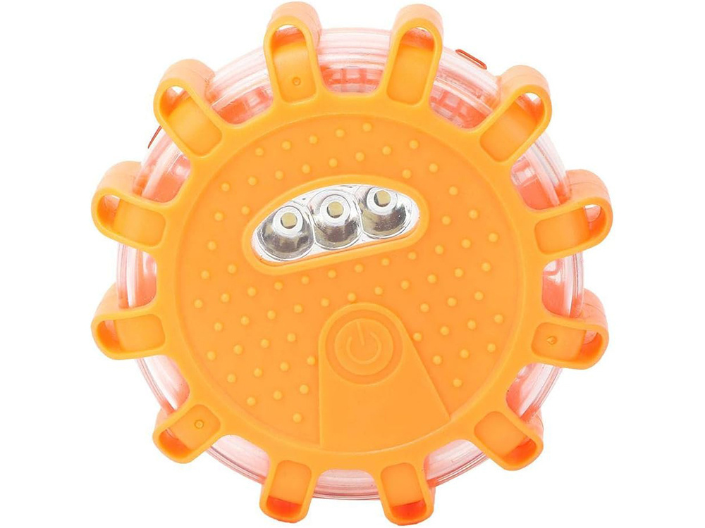 Powerful 360° LED warning light with magnet and hook, orange (1)