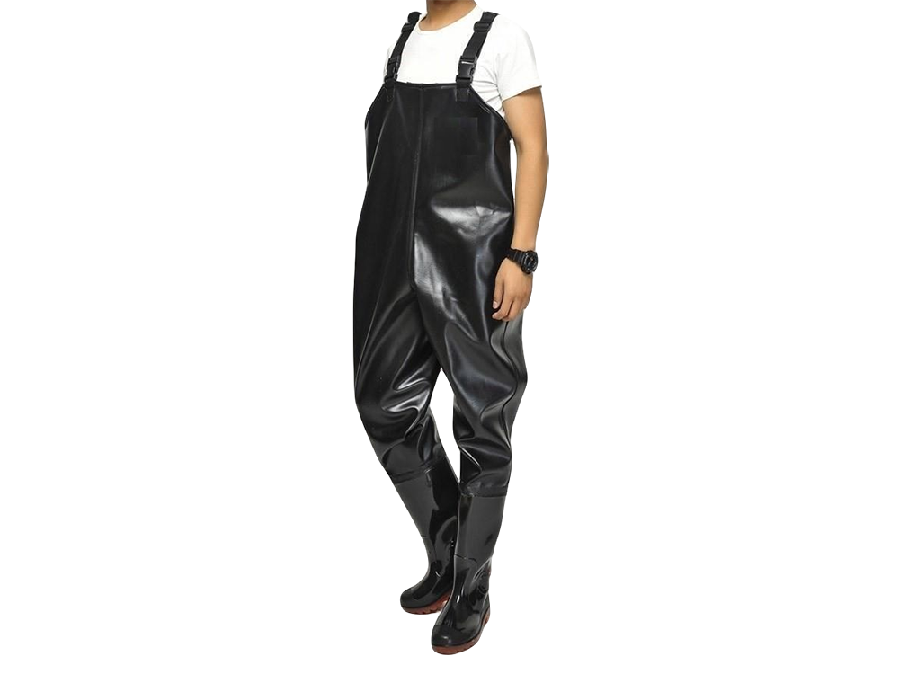 Fishing Waders with Suspenders, Size 44, Black