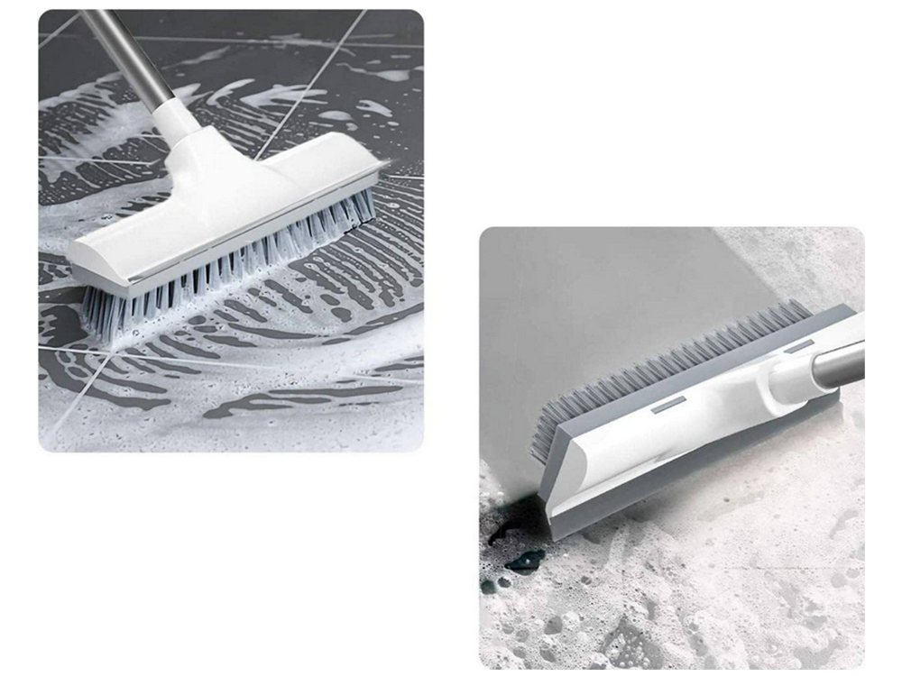 2-in-1 Floor Scrub Brush with Squeegee, 122 cm