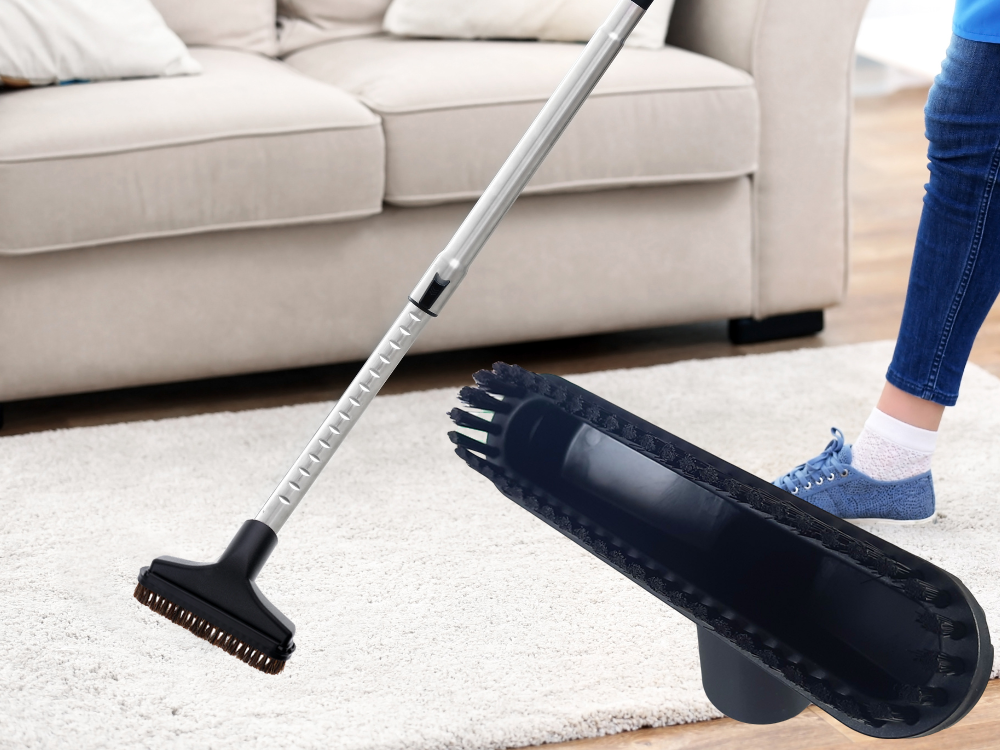 Universal Vacuum Cleaner Nozzle with Retractable Brush 2-in-1, 32mm, Black
