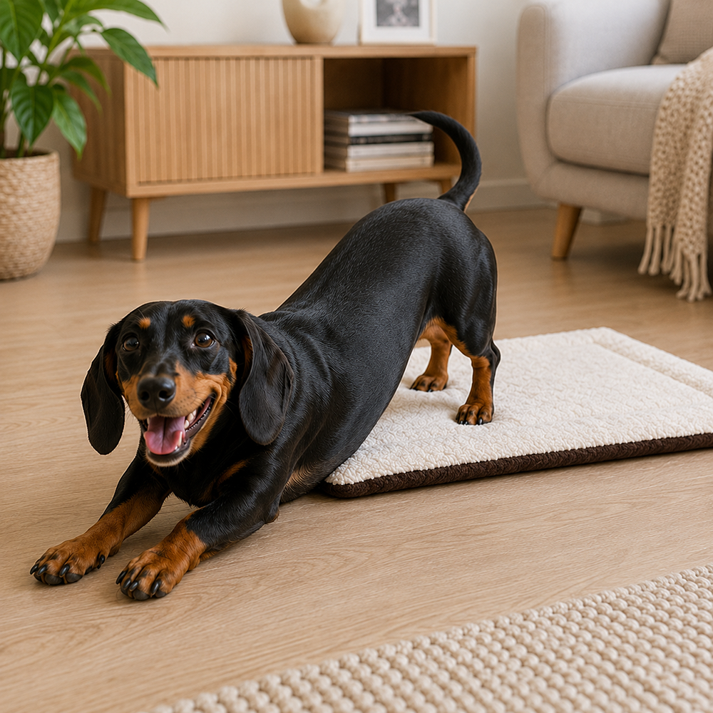 Fabric Pet Mat Bed for Dogs and Cats, 50x35 cm, Dark Brown