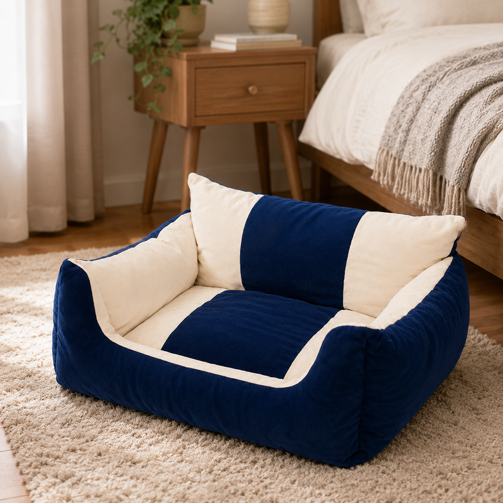 Soft Pet Bed for Dogs and Cats Size L (75x56x25 cm), with Waterproof Bottom