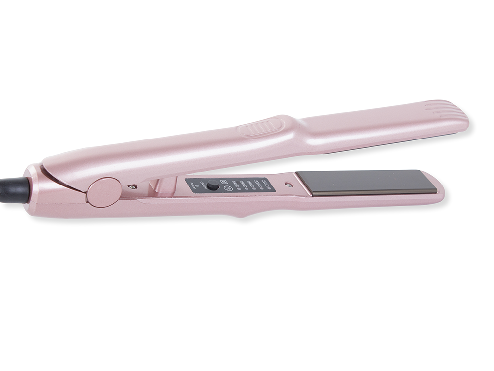 Ceramic hair straightener with 5 temperature settings 60W, portable, pink