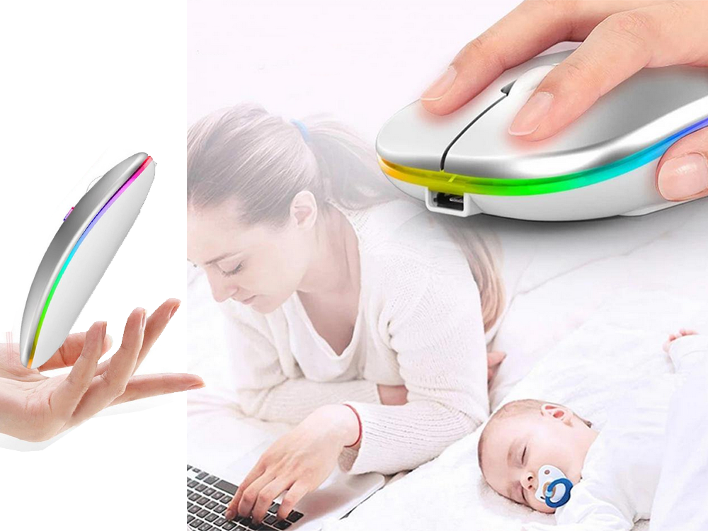 Wireless Optical Mouse Slim 2.4 GHz / Bluetooth, White